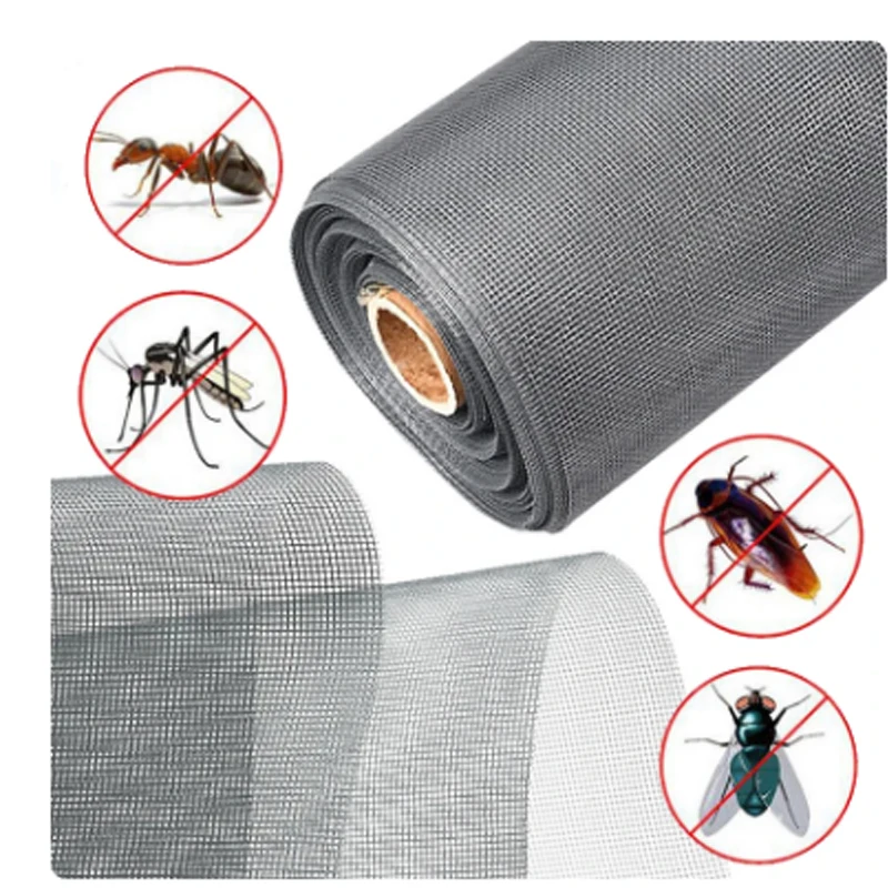 1pc anti-mosquito window screen self adhesive window mosquito Full gray Grey mesh net insect proofdoor mosquitonet for window