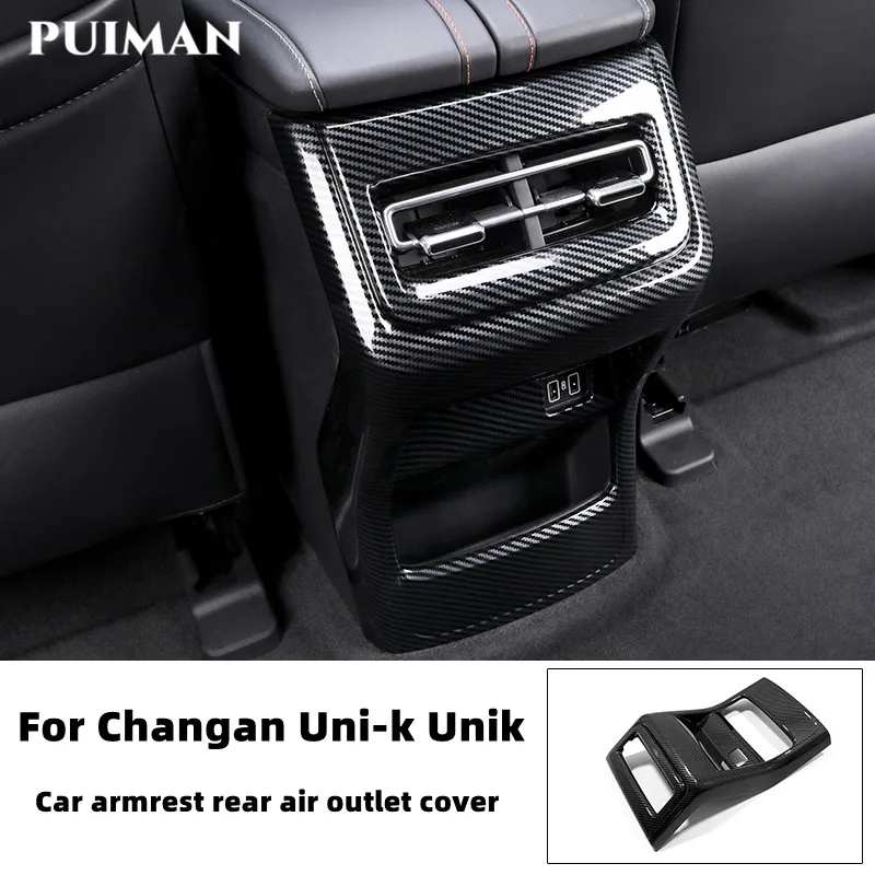 

Fit For Changan Uni-k Unik 2021 2022 2023 ABS Carbon Armrest Rear Air Outlet Cover Decoration Interior Anti-Kick Pad Accessories