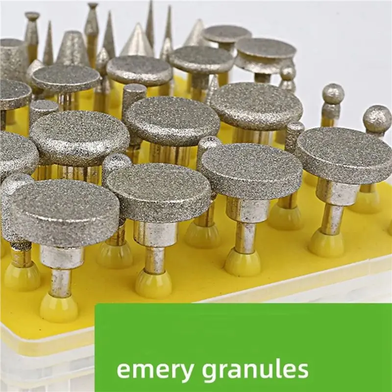 AT51-5X Diamond Grinding Head Set 3Mm Handle Grinding File Abrasive Rotary Tool Grinding Head Diamond File
