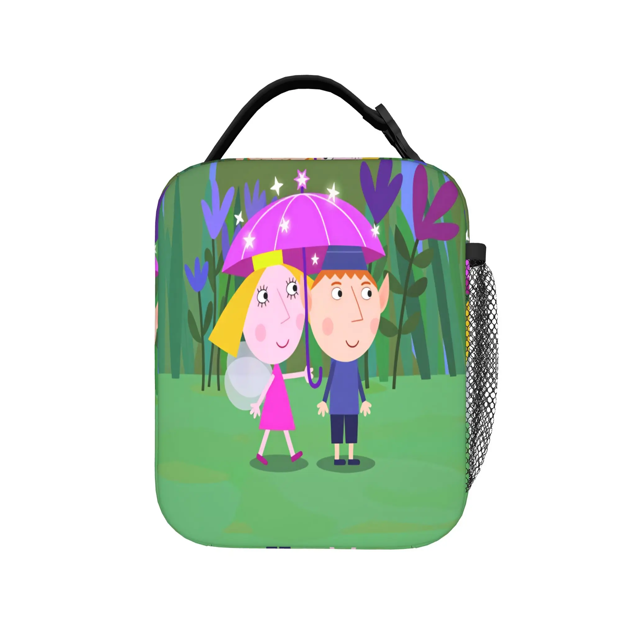 Bens And Hollys Lunch Bag Little Kingdoms Funny Lunch Box School Portable Zipper Tote Food Bags For Unisex Oxford Cooler Bag