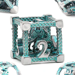 DND Dice Set Roleplaying Game, Cthulhu Dice Set ZHOORQI D&D Dice for Rpg Rol Pathfinder Board Game (Antique Blue)