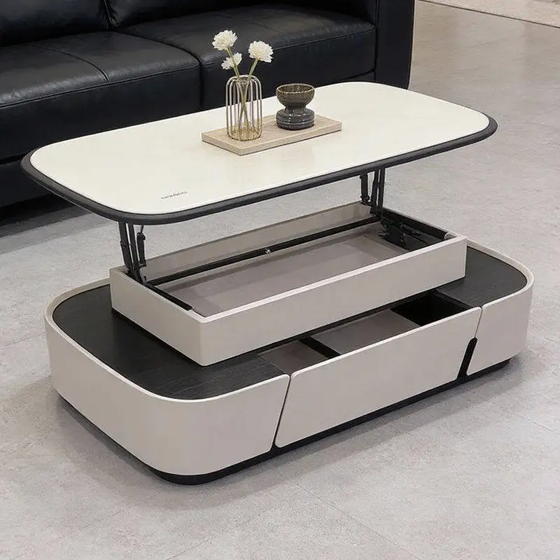 Painted storage coffee table, home TV cabinet, microcrystalline stone floor-standing storage cabinet,