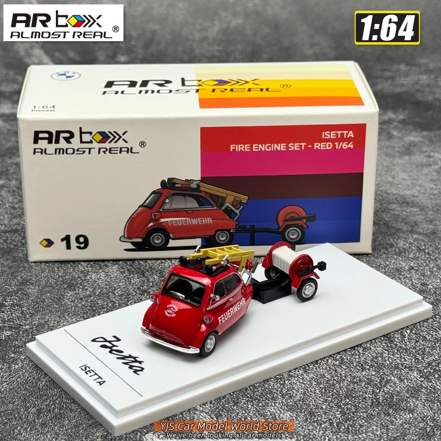 AR BOX 1/64 Lsetta Brandweerauto Set Diecast Model Auto Model Collectie