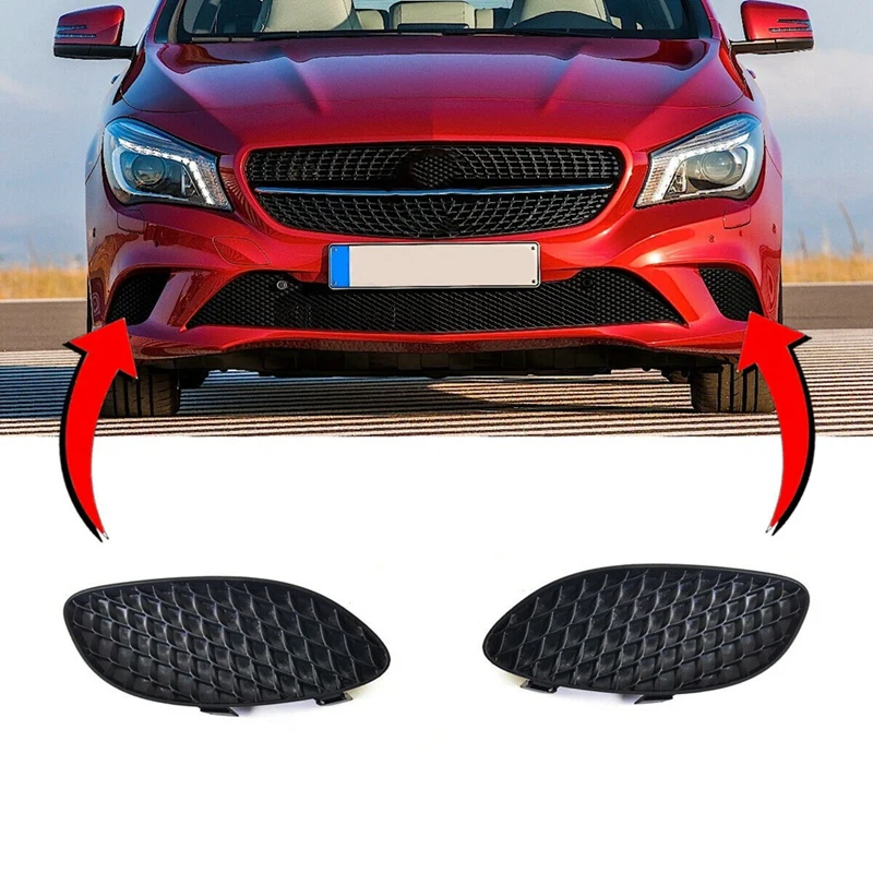 

1Pair Car Front Bumper Fog Light Cover Bezel Grille A1178852300 A1178852400 For Mercedes Benz CLA C117 2013-2019