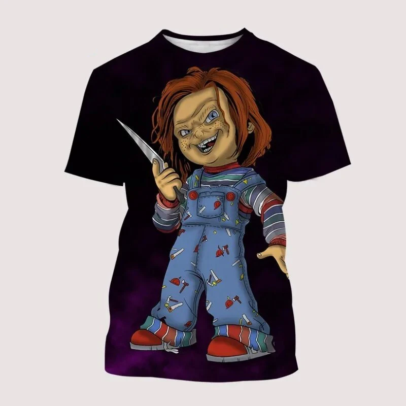 Summer Chucky Horror 3D Printed T-Shirts Men Women Fashion Streetwear Oversized Short Sleeve T Shirt Kids Tees Tops Man Clothing