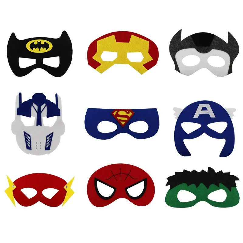 Anime Spiderman Filz maske Iron Man Hulk Figuren Augen maske Wunder Held verkleiden Requisiten Geburtstags feier Party Cosplay Augen masken Geschenke