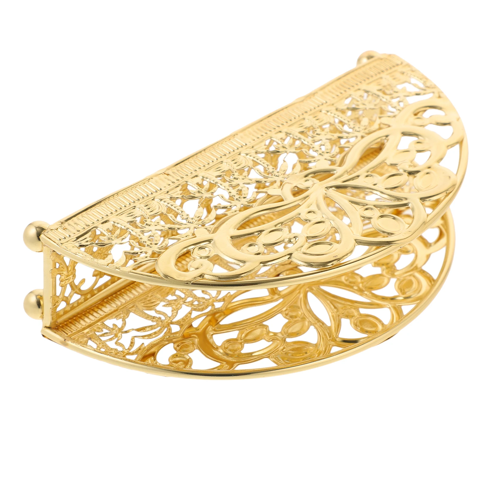 

Retro Semicircle Napkin Holder Gold Metal Tissue Box Restaurant Bar Paper Cloth Dinner Napkins Storage Dispenser Decorative St