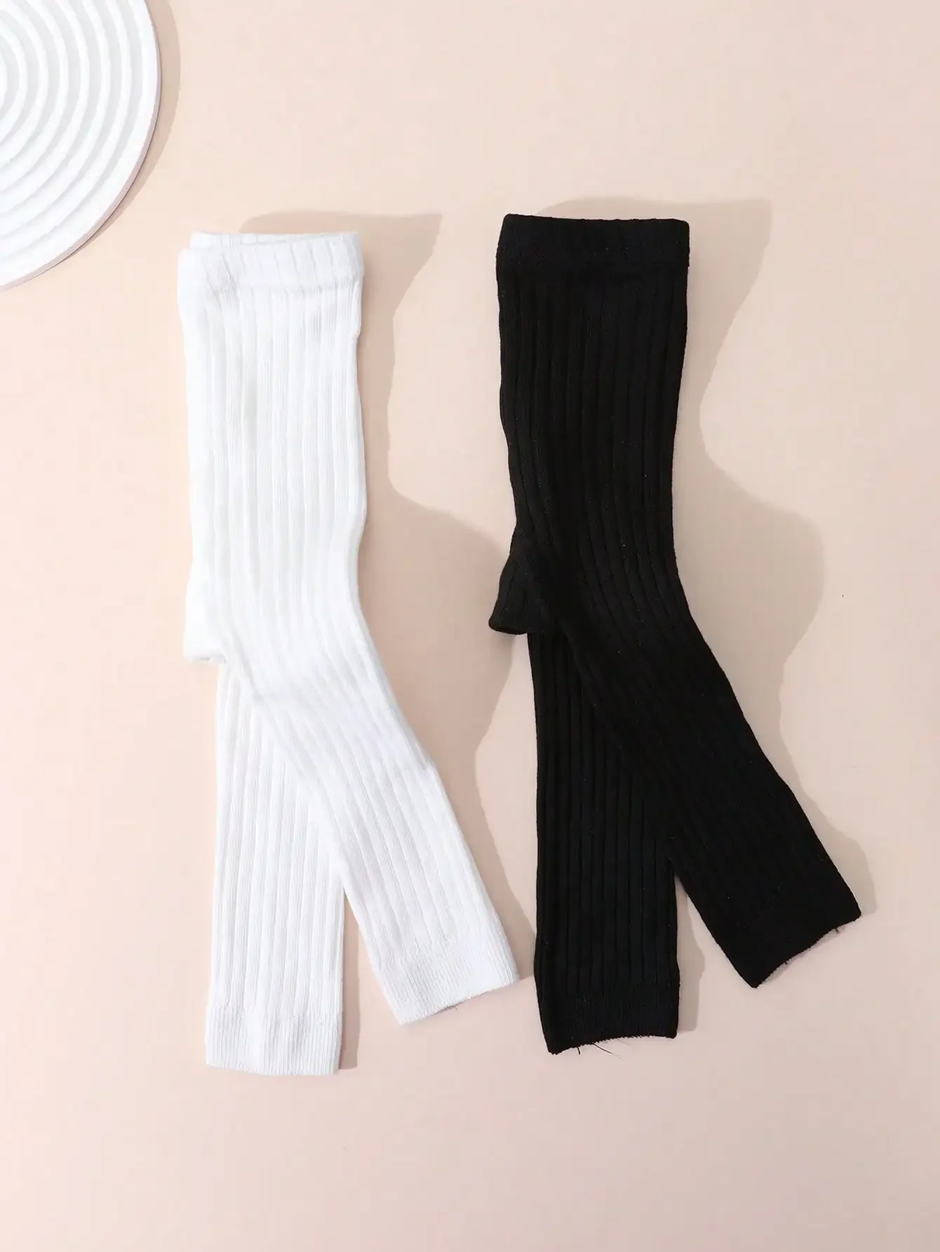 2er-Pack gerippte Mädchen-Leggings, knöchellange Strickstrumpfhosen für Kleinkinder, weiche, dehnbare Kinder-Basishosen, lässige Unterhosen für 0-6-jährige Babys, ideal für den täglichen Gebrauch – Detail 10