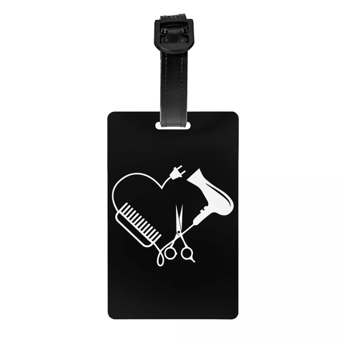 

Hairdresser Salon Barber Hairstylist Luggage Tag for Suitcases Scissors Comb Privacy Cover Name ID Card