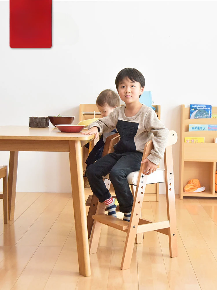 Beech Wood Children's Dining Chair Baby Dining Seat Chair Household Wood Solid Wood Baby Chair Learning Table High Chair