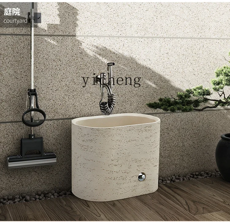 TP-21 Mop Pool Hotel Villa Mopping Pool Basin Unique Water Pool Oval Travertine Mop