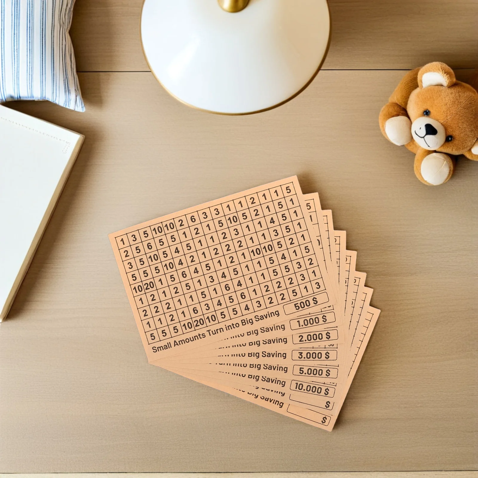 2 ensembles 2 ensembles d'autocollants de tirelire de conception de Dollar étiquettes de boîte d'argent de bricolage pour les défis d'épargne cartes de piste feuilles de stratégie de banque de pièces de monnaie