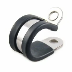 10pcs Rubber Lined P Clips Cable Mounting Hose Pipe Clamp Fixing Pipes Stainless Steel Hardware Fasteners 6mm 8mm 10mm