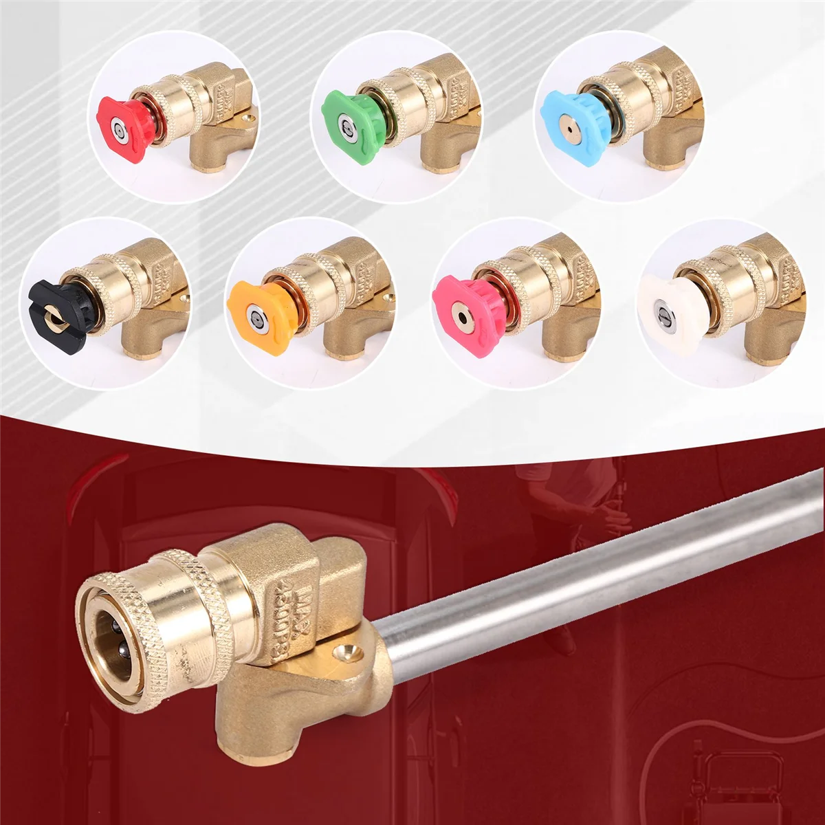 MARQ Cleaner Attachment, Pressure Washer Extension Wand with Pivoting Coupler,7 Nozzle Tips,1/4 Inch Quick Connect,17 Inch