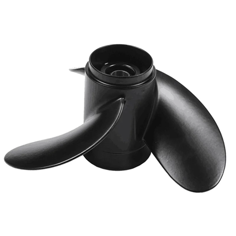 

2X 8-9.8HP 3 Blades 3B2W64517-1 8.5X9 Outboard Propeller Boat For Tohatsu Nissan Mercury 12 Spline Tooths Black