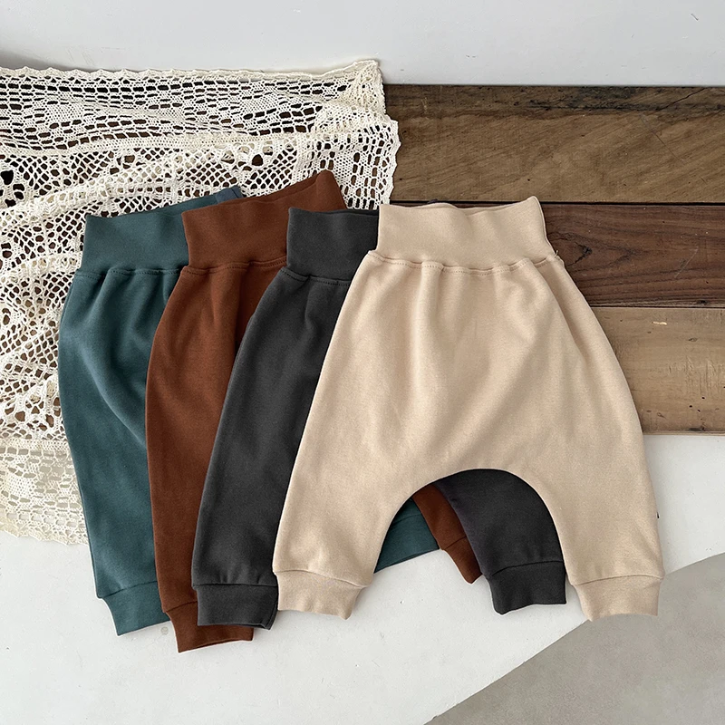 Autumn Korean Baby Big PP Pants Spring And Autumn Baby High Waist Belly Pants Elastic Pants Newborn Casual Haren Pants