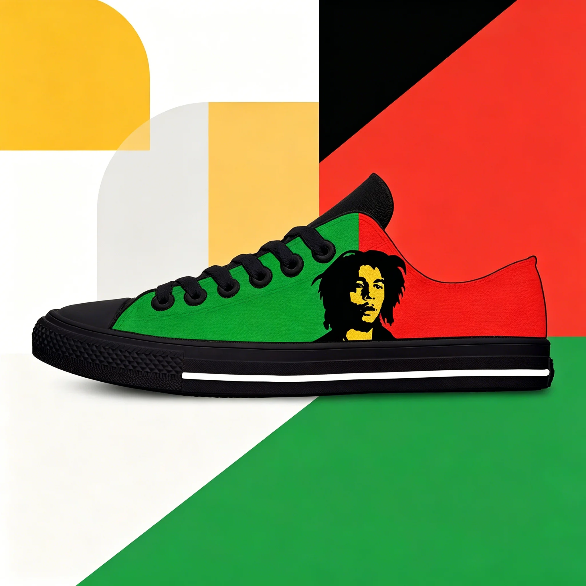 

Bob Marley Premium Low Top Casual Shoes Mesh Breathable Anti Slip Unisex All Day Walking Footwear
