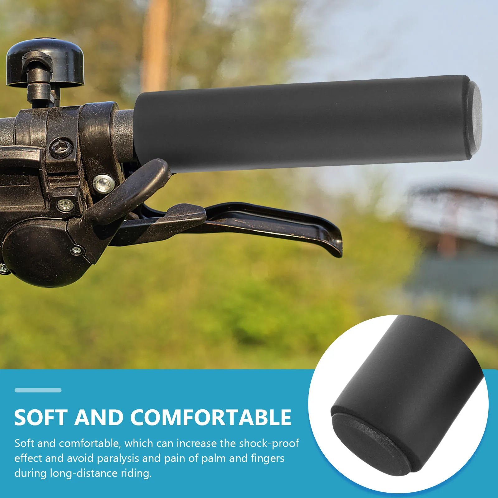 2Pairs Bike Handle Grips Premium Sponge Material Non-Skid Shock Absorbing Handlebar Covers Easy Installation Cycling Safety