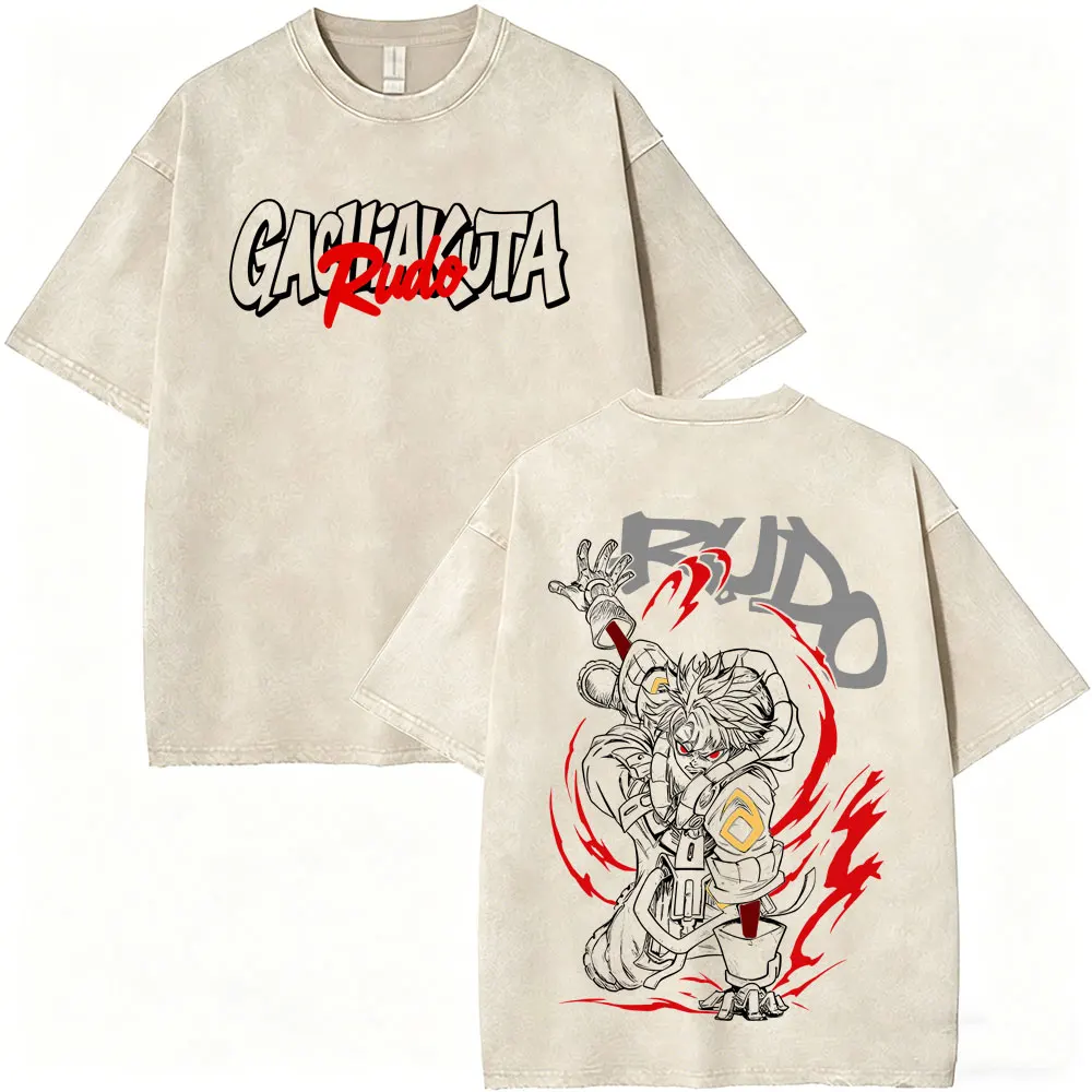 Anime Gachiakuta Enjin Vintage Washed T-Shirts für Männer und Frauen Manga Cosplay Harajuku T-Shirt Herren Mode Lässige Oversize T-Shirts – Detail 2
