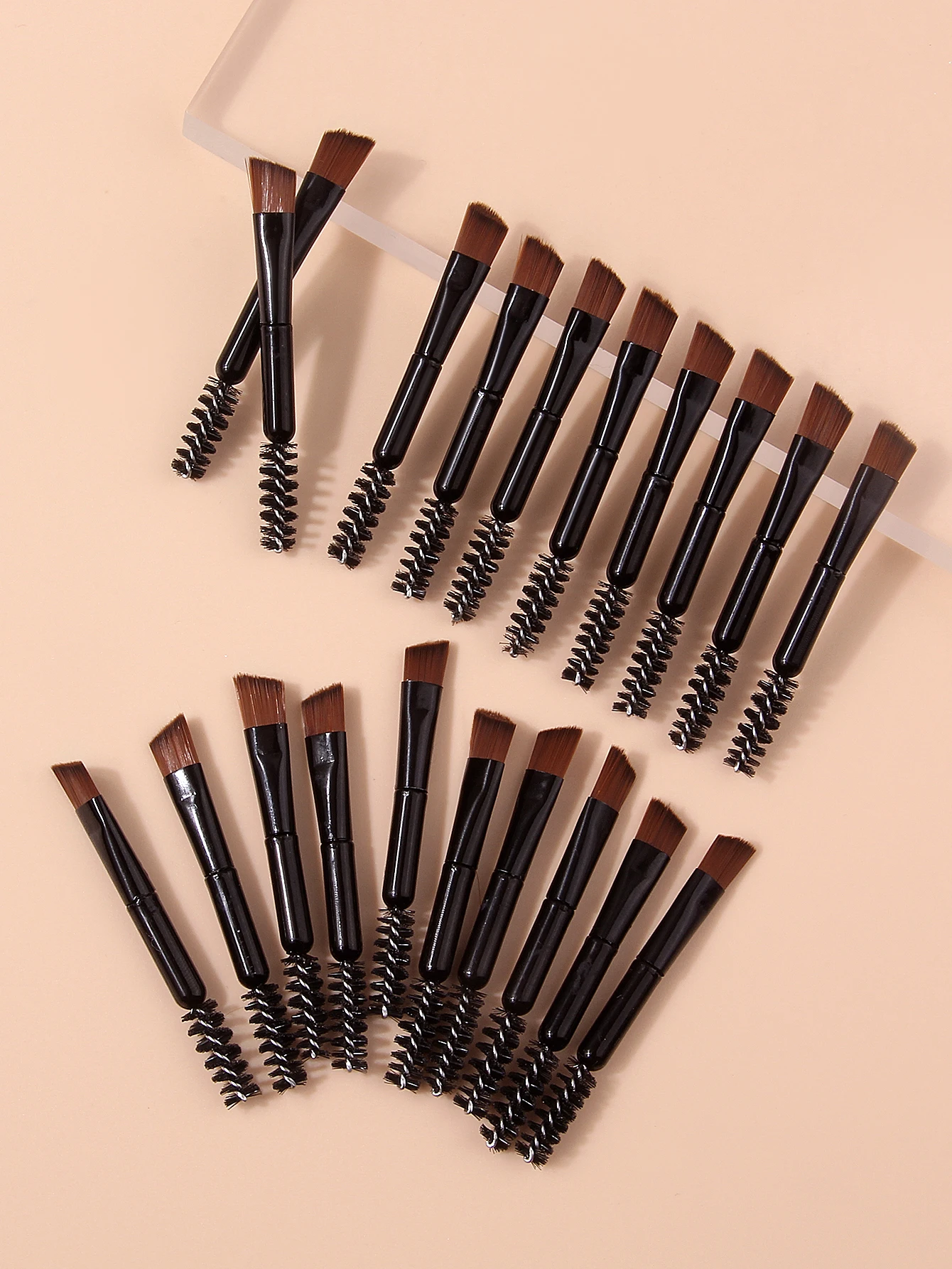 Professional Double‑Ended Eyebrow Brush, Angled Head Brow Contour & Spoolie Mascara Wand Makeup Brushes, Portable Eye Make Tools