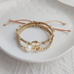 KKBEAD Vintage Bracelets Handmade Braided Rope Bracelet For Women Accessories Pearl Star Charm Pulseras Femme Jewelry
