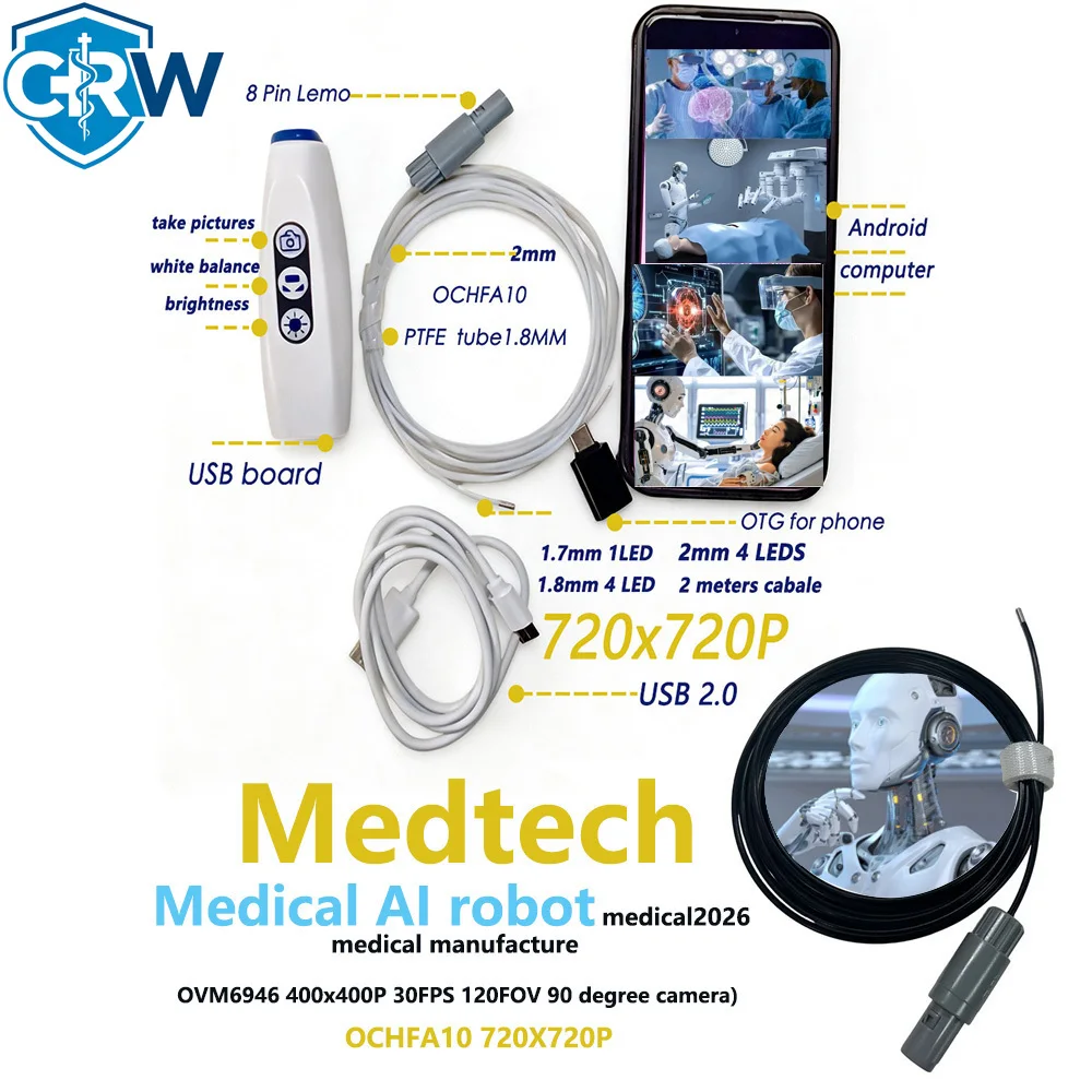 CRW Endoscopic Sub-system Integration Micro-Precision Assembly 490k 1.5mm FOV 120 FOV90   DOF3-50mm  OCHFA10 Medical NO USB Boar