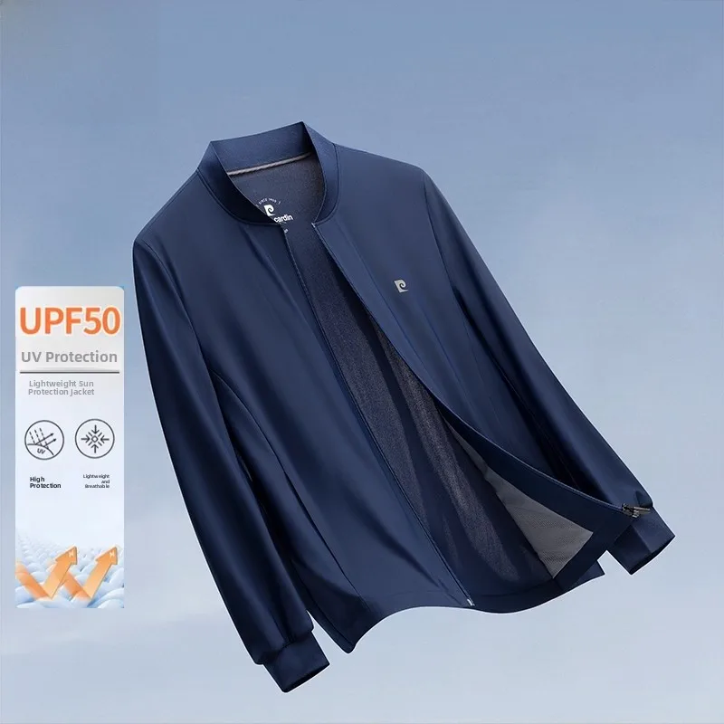 

Pierre Cardin Men's New Chinese Style Stand Collar Jacket Cool Sensation Sun Protection Casual Commute Outerwear Spring New A...