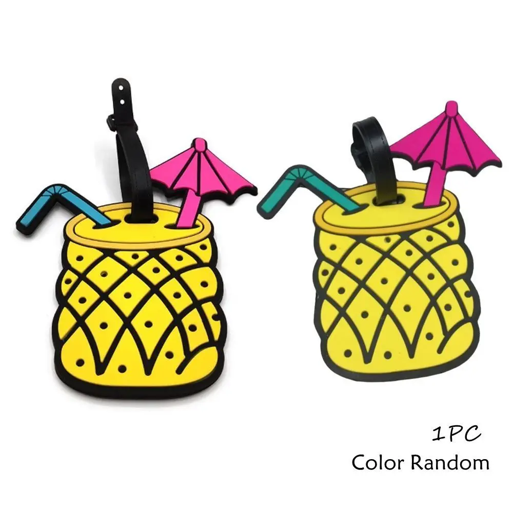 만화 스타일 만화 수하물 태그 소프트 배낭 액세서리 수하물 라벨 스트랩 레드 컬러 여행 액세서리