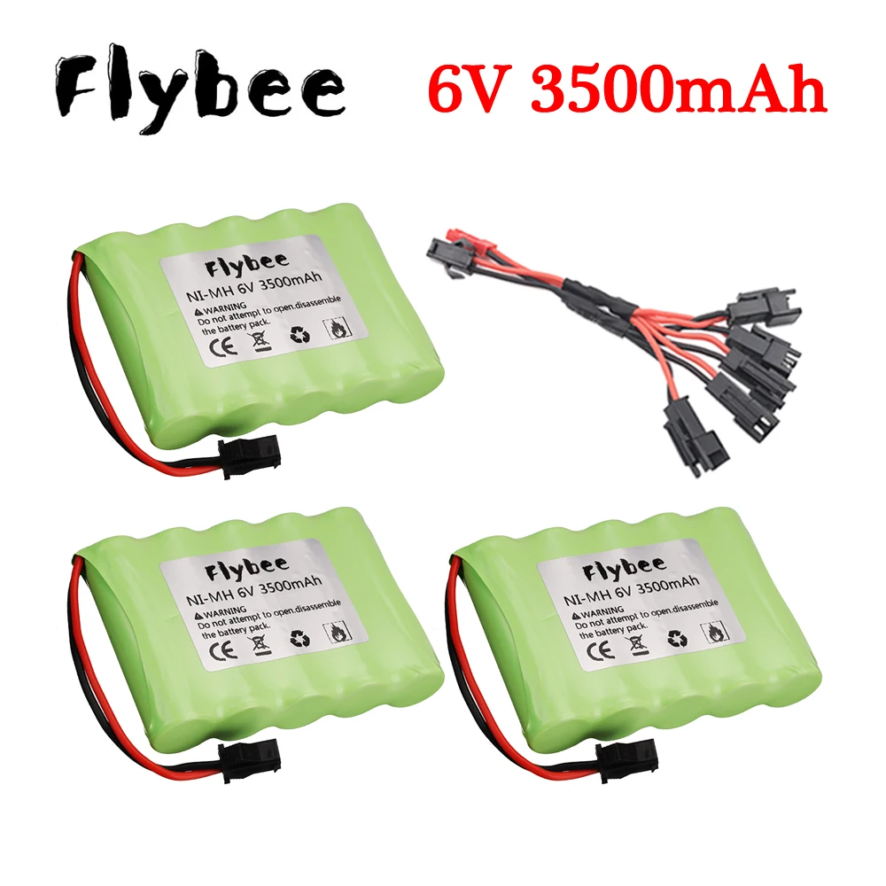 Batería NiMH de 6v y 3500mah + cable de carga para juguetes Rc, coches, tanques, camiones, Robots, pistolas, barcos, paquete de batería recargable AA Ni-MH 6v