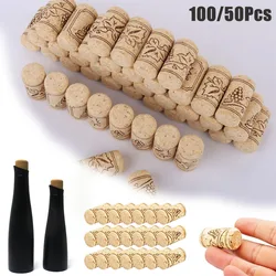 100/50Pcs Reusable Blank Wine Corks Straight Corks Wine Stoppers Functional Portable Wood Sealing Bottle Stopper for Home DIY