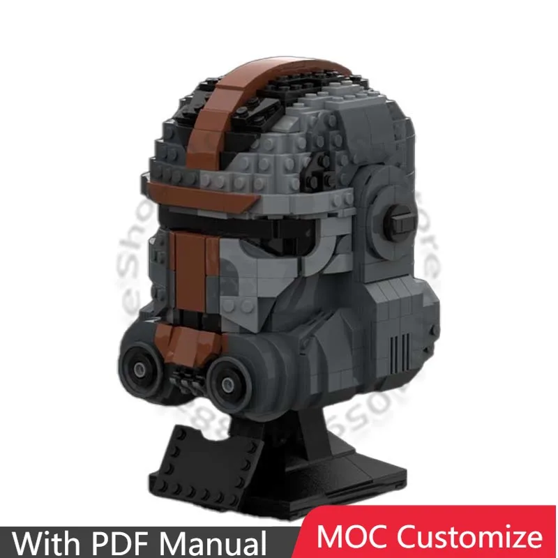 

842 детали: Модульный конструктор «Шлем Коммандоса» (MOC) — популярная развивающая игрушка для мальчиков, подарок для самостоятельной сборки