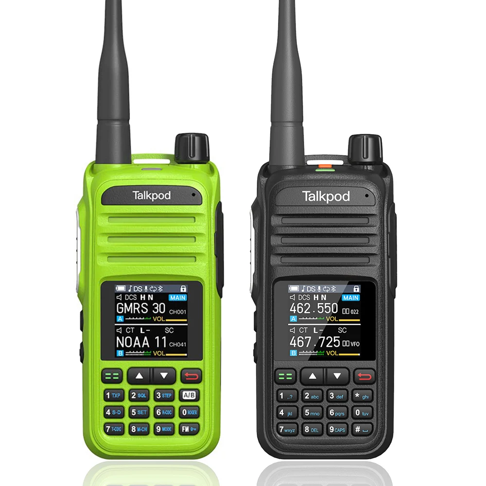 Talkpod A36Plus Walkie Talkie 5W Portable Ham CB Radio AM FM VHF UHF 7-Band NOAA Weather Receive Transceiver Two Way Radio