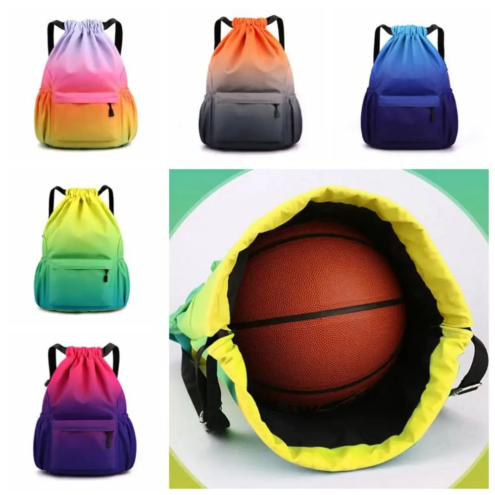 Nylon Portable Sports Backpack Portable Leisure Style Gradient Color Waterproof Bag Fashion Multilayer Storage