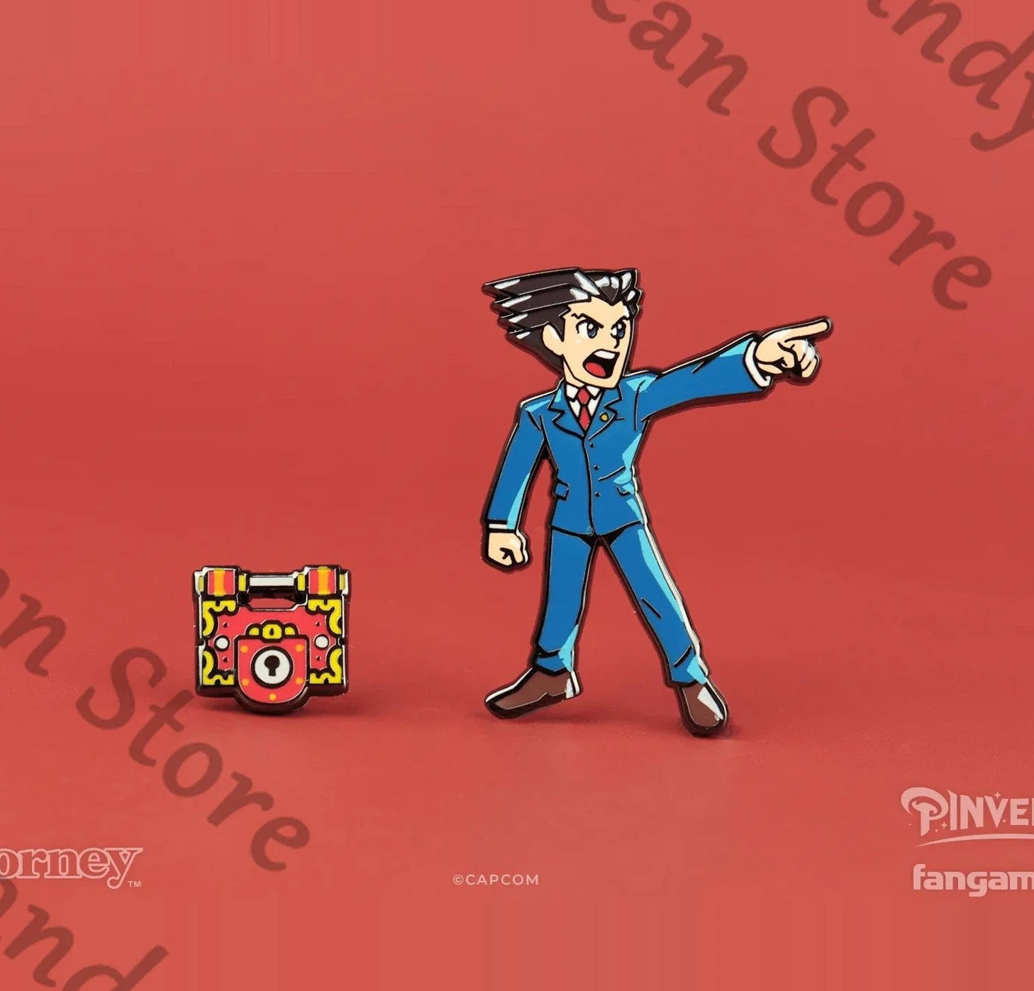 

Official Anime Ace Attorney Phoenix Wright Cosplay Metal Badge Fibula Brooch Breastpin Emblem Cartoon Flash Card Sticker Paster