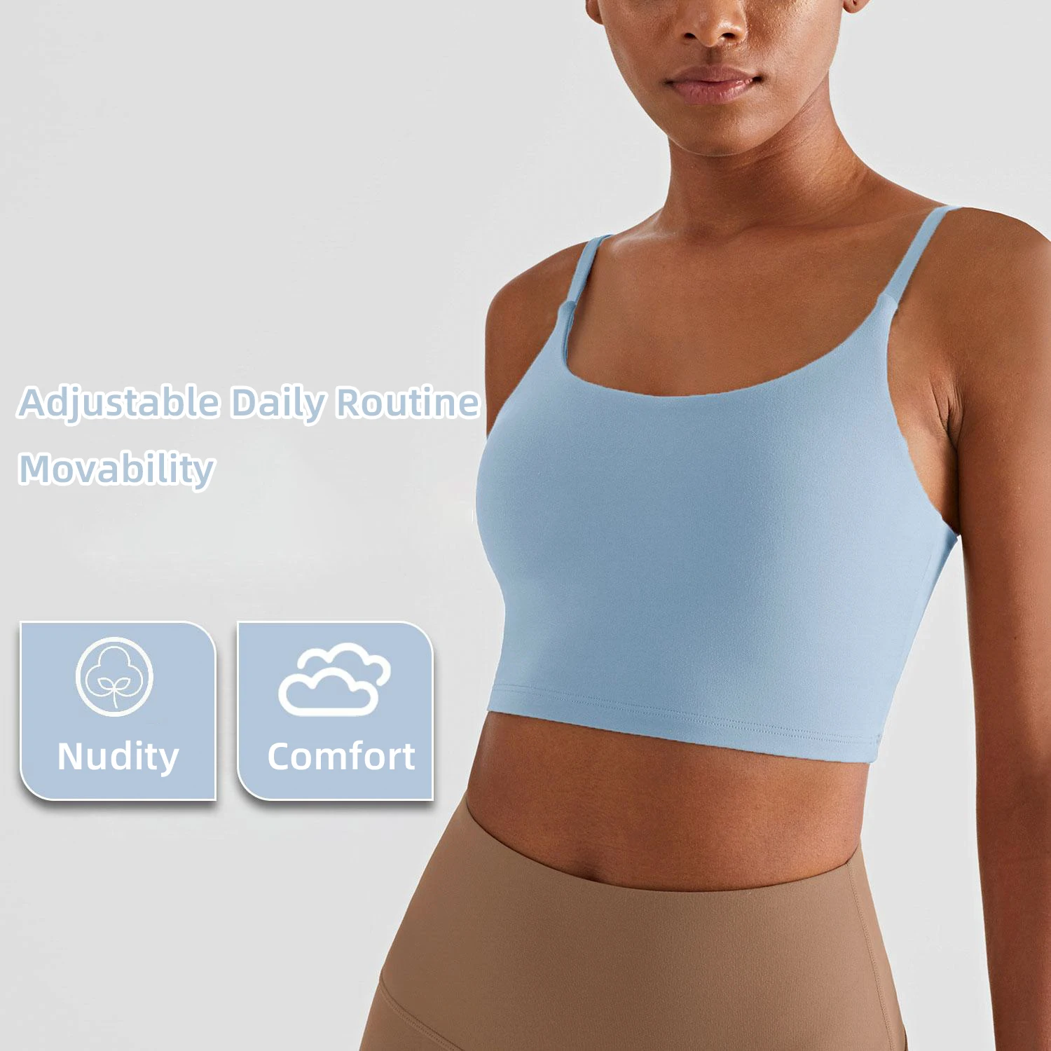 Nuove bretelle in tinta unita Yoga Fitness Vest Naked Feeling Reggiseno sportivo traspirante antiurto sexy Gilet da corsa Reggiseno da palestra per donna 🎽 🏃