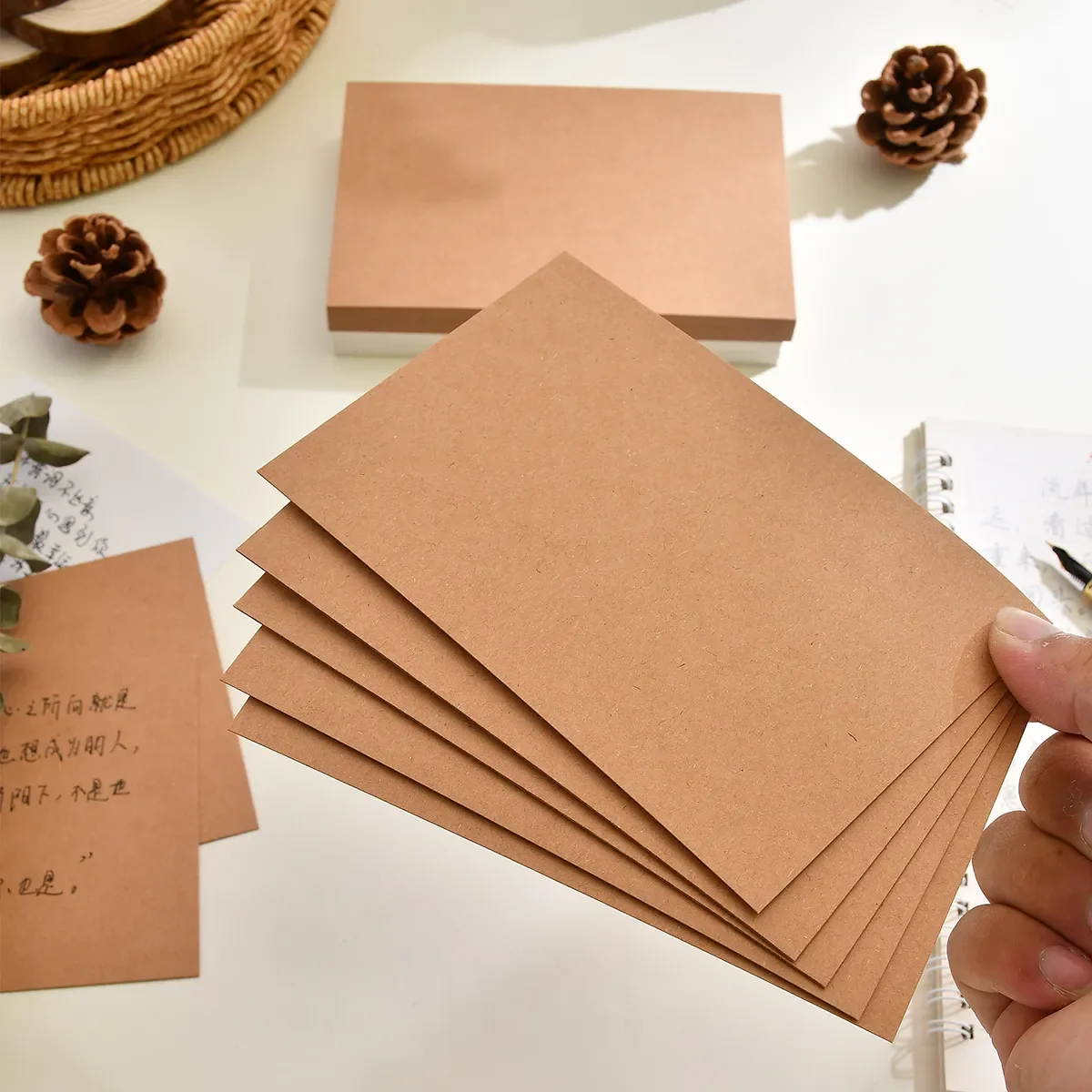 50/100PCS Blank Kraft Paper Cards Heavy Duty DIY Vintage Postcards Flash Cards Bookmarks for Art Drawing Graffiti Handwritten