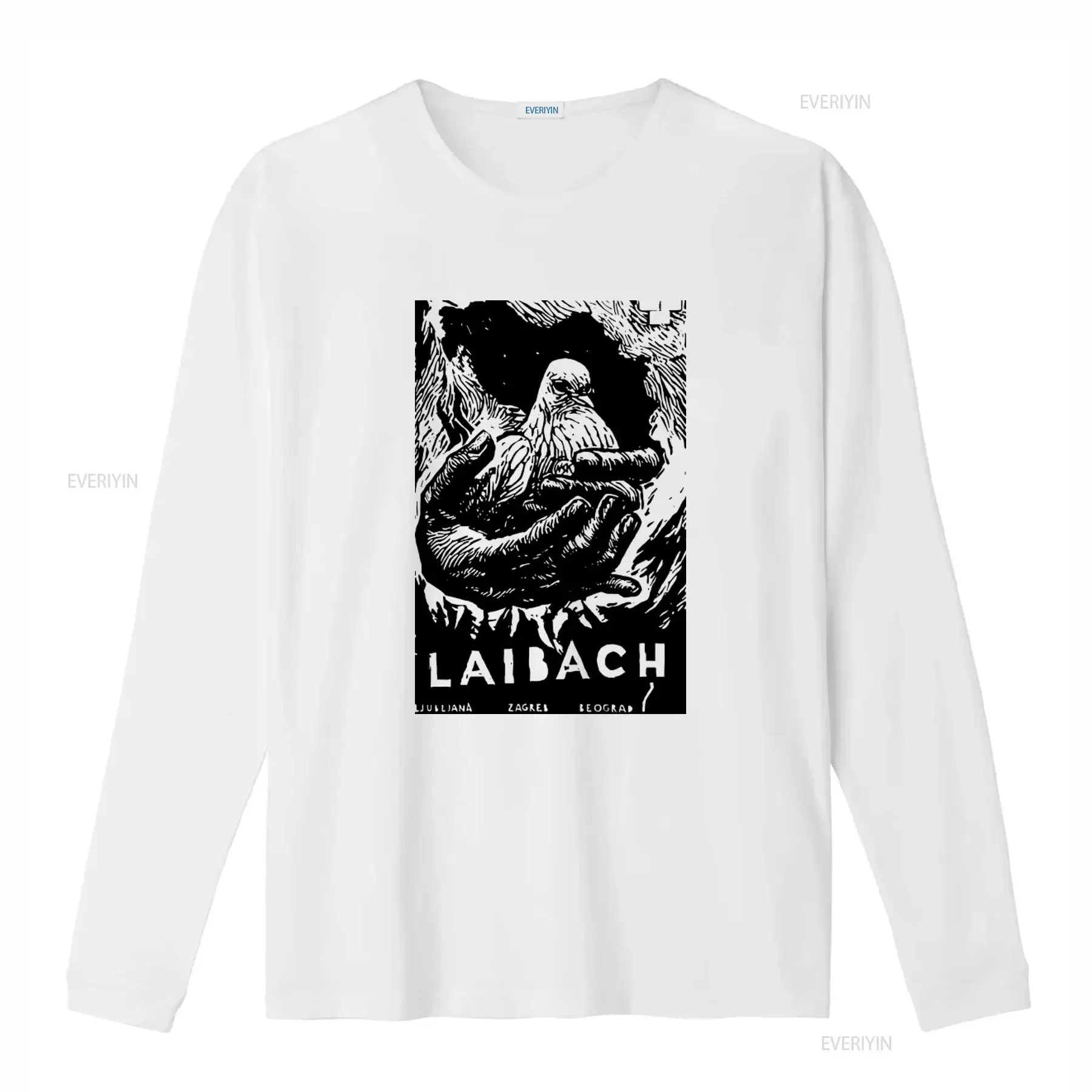 LAIBACH Industrial Electronic Art T Shirt NSK Design Hand Dove Print for  vintage Washed Breathable designer clothes