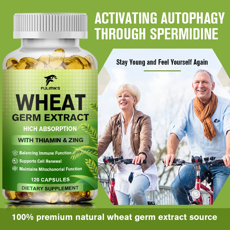 Fermented Wheat Germ Extract Supplement, with Spermidine, Supports Cellular Recycling, Anti-Aging, Energy & Immune Function