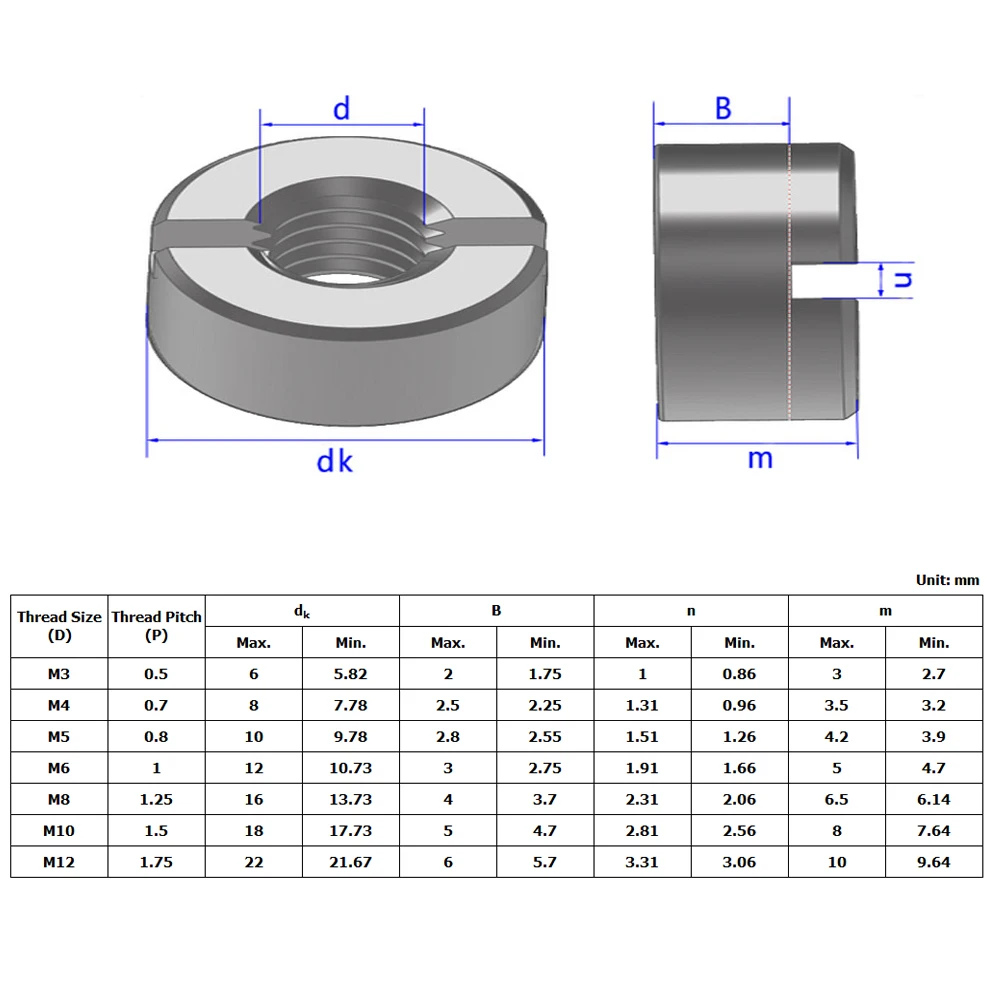GB817 SUS304 Slotted Round Thumb Nuts M3-M12 End Face Groove Hand Twist Adjustment Nuts