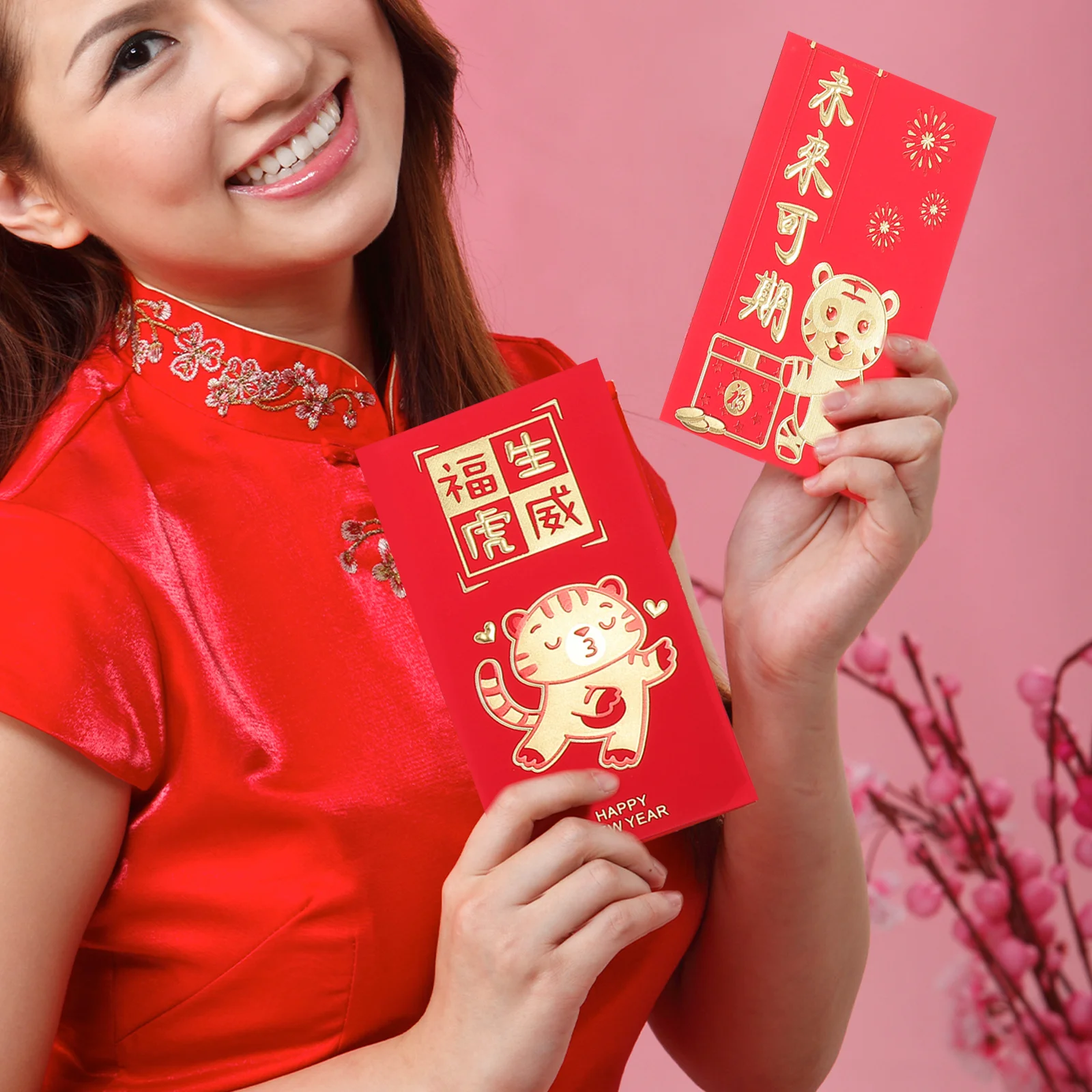 

48 шт. простые красные конверты, новогодние принадлежности, яркие цветные денежные пакеты для подарков на весенний фестиваль