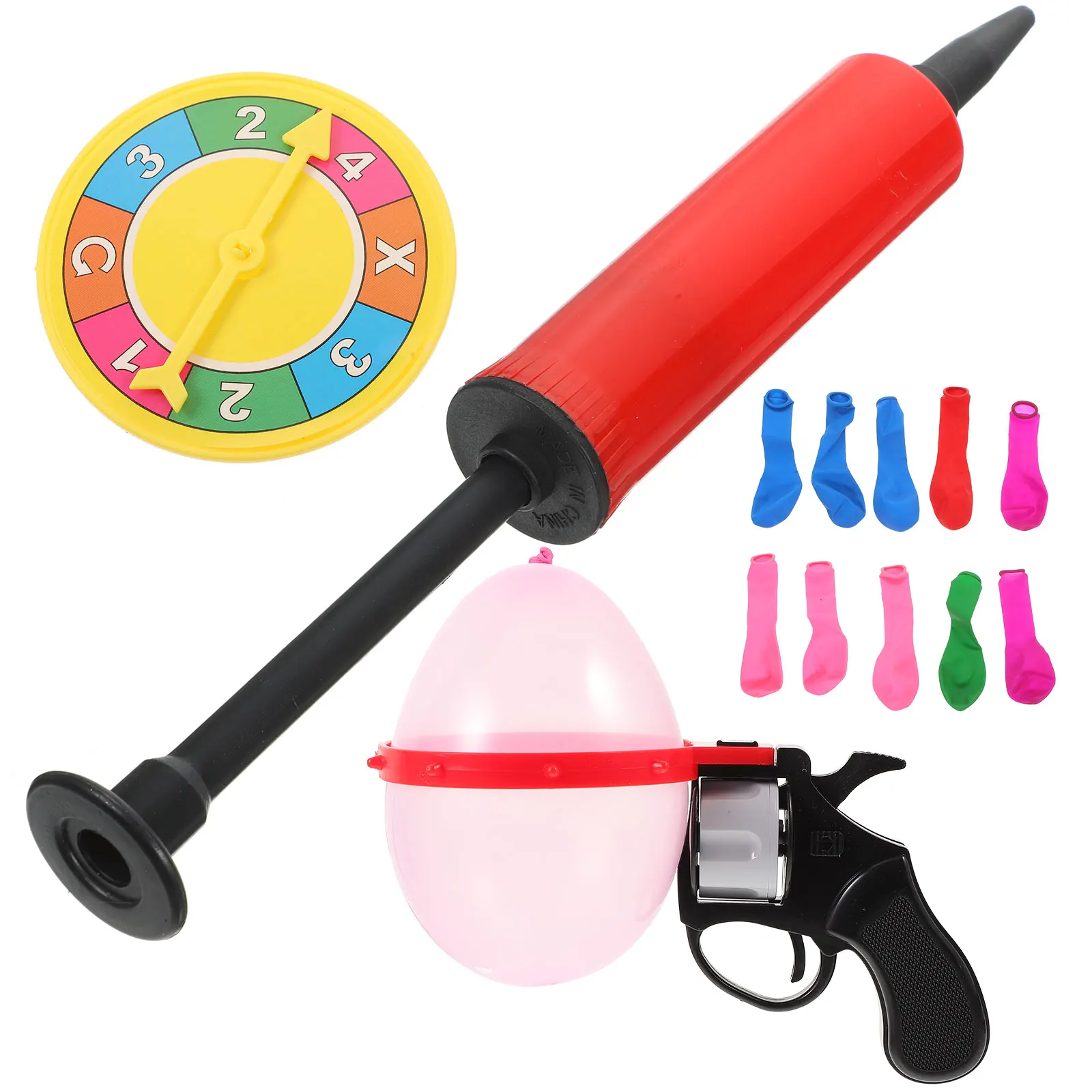 풍선 총 턴테이블 게임 어린이 장난감 회전 테이블 게임 플라스틱 경량 다채로운 디자인 파티 홈 KTV 재미