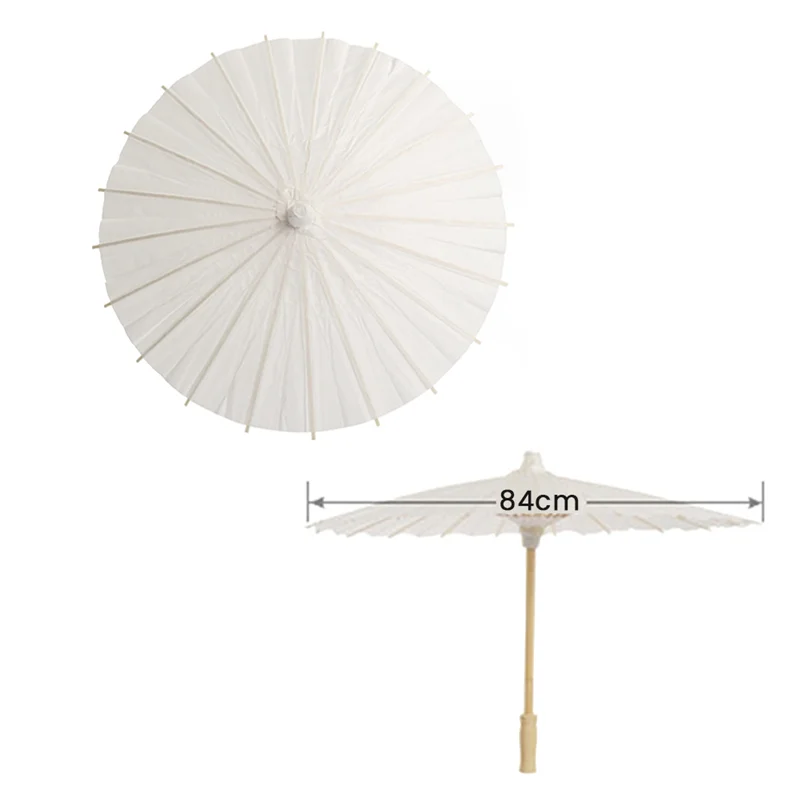 6PCS Paper Parasol Wedding Umbrella Party Favor 84cm Bamboo Umbrellas for Bridal Shower Centerpieces Photo Props