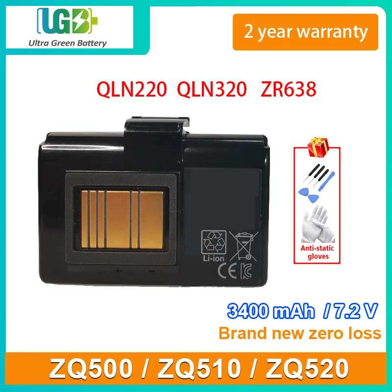 

UGB New Battery For ZEBRA QLN220 QLN320 ZQ500 ZQ510 ZQ520 ZR638 Battery