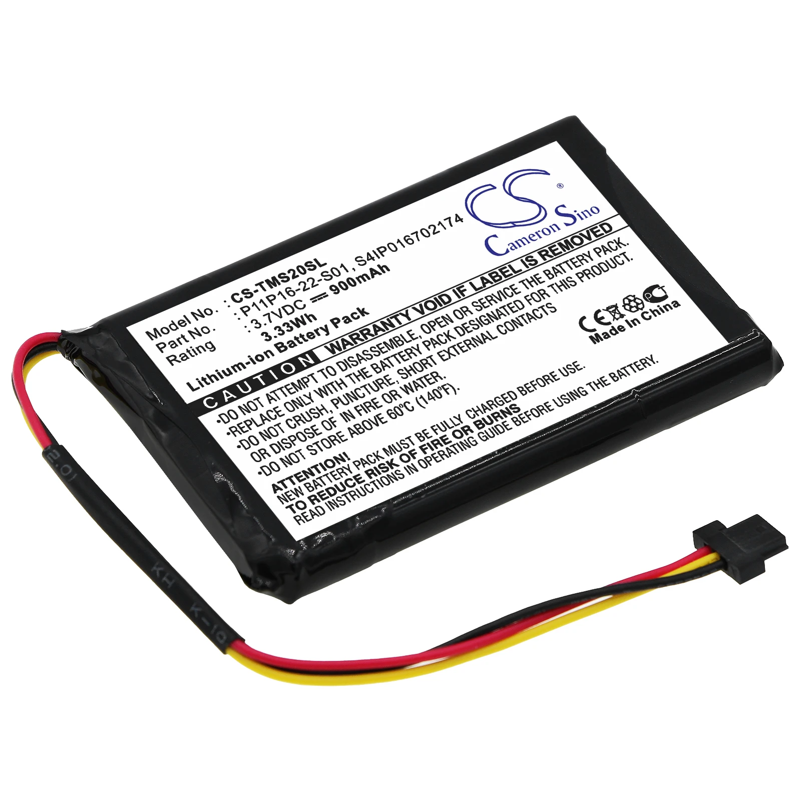 Li-ion GPS, Navigator Battery for TomTom, 3.7V, 900mAh, Compatible Models: 4ET0.002.07, Start XL