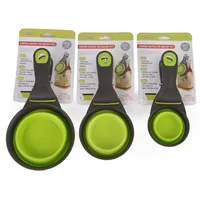 Folding Silicone Pet Bowl Food Spoon Foldable Food Bag Water Bowl Measuring Cup Dog Food Spoon