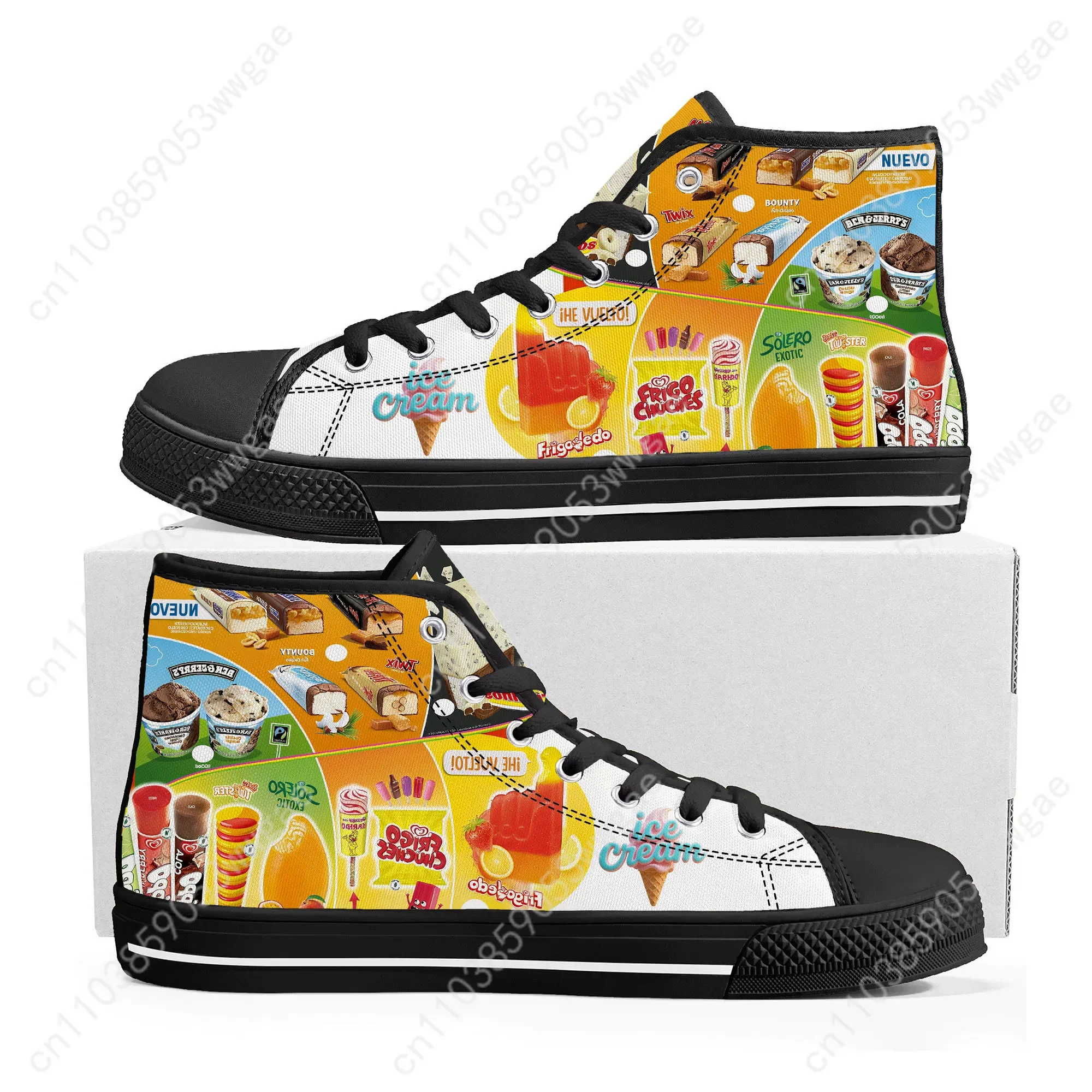 Ice Cream High Top Sneaker Mens Womens Teenagers High Quality Canvas Sneaker Comfortable Casual Couple Shoes Custom Made Shoes