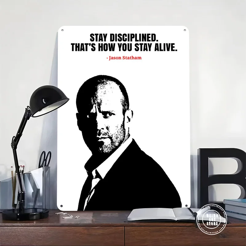 Jason Statham Quote Printing Poster Customized Retro Wall Art Vintage Metal Signs for Mancave Interior Decoration Living Room