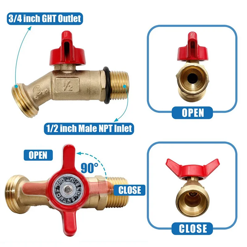 Złączka do pojemnika IBC ABPQ-2X, adapter do pojemnika IBC 275-330 galonów, zawór do pojemnika z drobną gwintem, zawór kranowy do węża z mosiądzu bezołowiowego, narzędzie