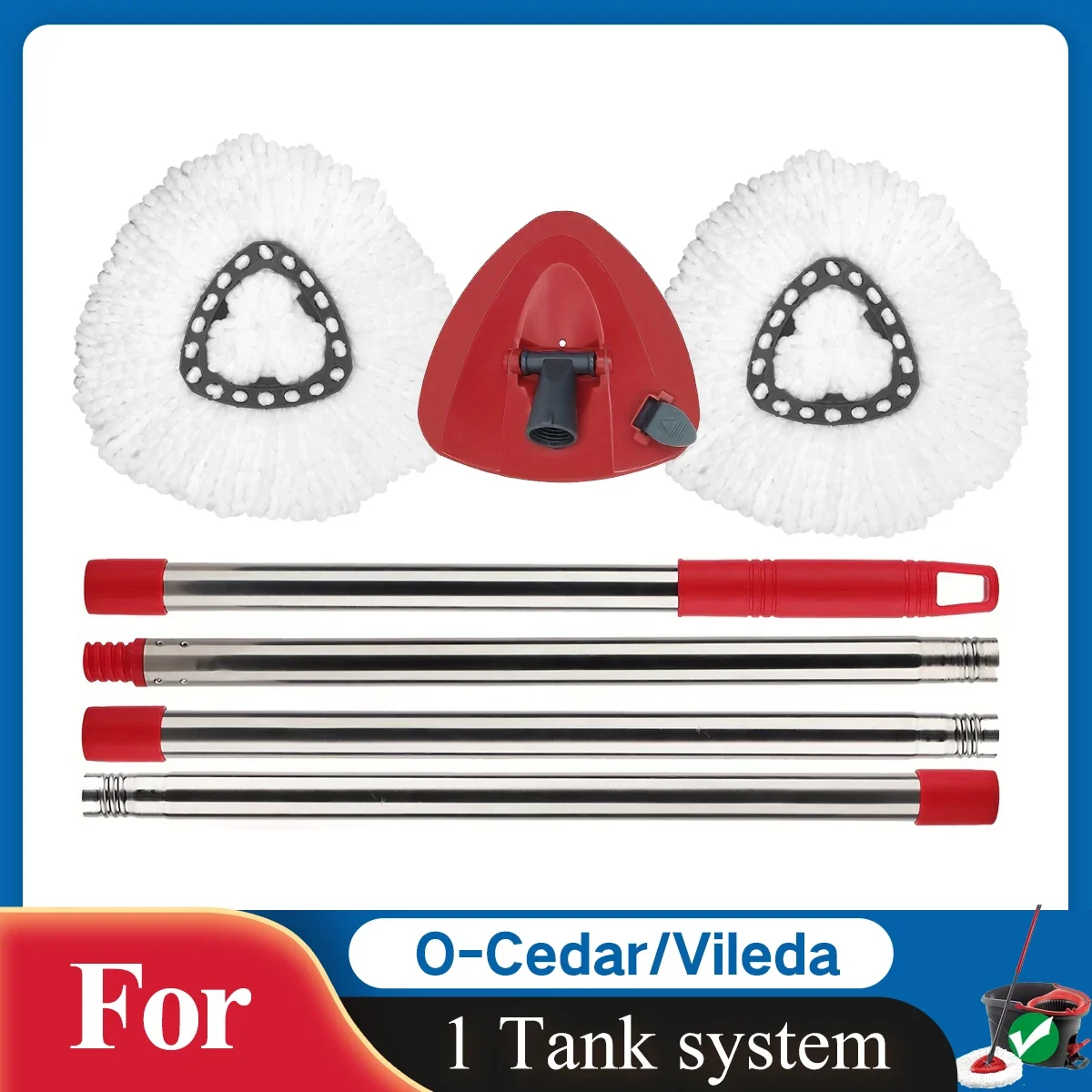 Mop Accessories for O-cedar/Vileda Microfiber EasyWring Spin Mop,Spin Mop Head for O-Cedar/Vileda 1 Tank System