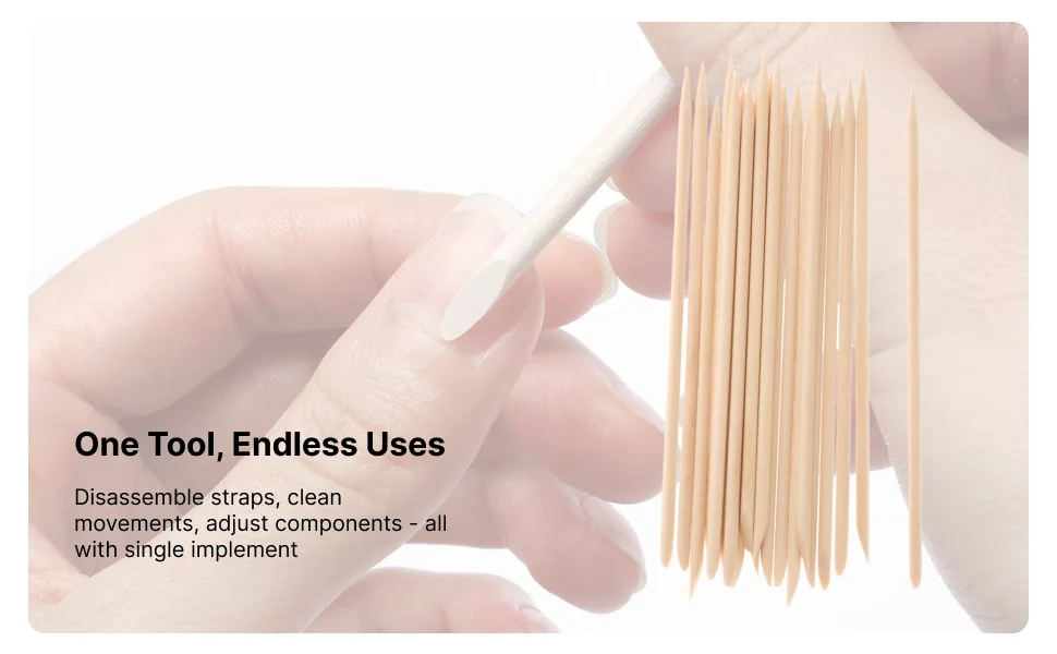 3 × 20 قطعة من أعواد تنظيف الساعة سهلة الاستخدام لإصلاح الساعة المضادة للانزلاق